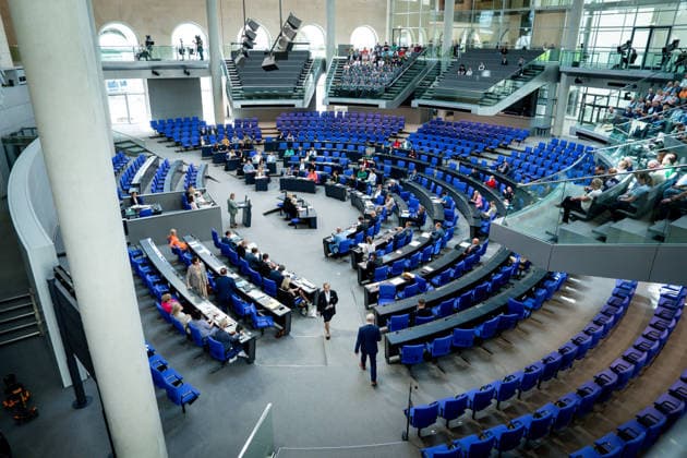 German Bundestag, 80th plenary session Symbolic image of the plenary chamber at the 80th session of the German Bundestag in Berlin Berlin Germany