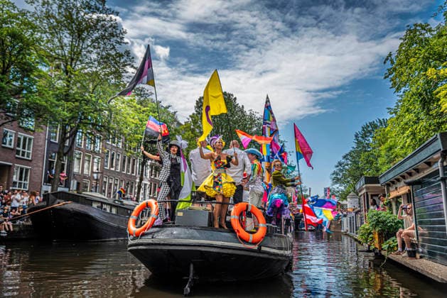 August 1, 2026, Amsterdam, North Holland, Netherlands: August 1, 2026, Amsterdam, the Netherlands. Hundreds of thousands of spectators joined the 30th edition of the Pride Canal Parade, the highlight of WorldPride Amsterdam 2026. This yearâ€⠢s parade also included the WorldPride Stadium grandstand, with seating for approximately 10,000 people to watch as floats pass. Amsterdam Netherlands - ZUMAp202 20260801_zip_p202_022 Copyright: xJamesxPetermeierx
