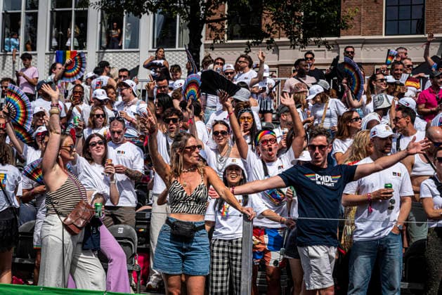 August 1, 2026, Amsterdam, North Holland, Netherlands: Floats pass through WorldPride Stadium during Amsterdam Pride s Canal Parade on August 1, 2026, in Amsterdam, the Netherlands. Hundreds of thousands of spectators joined the 30th edition of the Pride Canal Parade, the highlight of WorldPride Amsterdam 2026. This yearâ€⠢s parade also included the WorldPride Stadium grandstand, with seating for approximately 10,000 people to watch as floats pass. Amsterdam Netherlands - ZUMAp202 20260801_zip_p202_075 Copyright: xJamesxPetermeierx