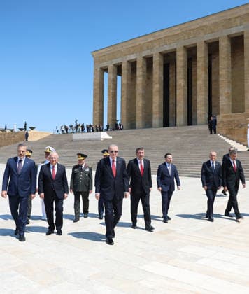 Turkish President Recep Tayyip Erdogan visits Anitkabir ANKARA, TURKIYE – AUGUST 4: (----EDITORIAL USE ONLY - MANDATORY CREDIT - TURKISH PRESIDENCY MURAT KULA HANDOUT - NO MARKETING NO ADVERTISING CAMPAIGNS - DISTRIBUTED AS A SERVICE TO CLIENTS----) Members of the Supreme Military Council (YAS), chaired by Turkish President Recep Tayyip Erdogan, visit Anitkabir, the mausoleum of the founder of the Republic of Turkiye, Mustafa Kemal Ataturk, in Ankara, Turkiye, on August 4, 2026. Following Turkish President Recep Tayyip Erdogan s taking his place at the head of the Lion Road, the ceremony began with the participation of Vice President Cevdet Yilmaz, Minister of National Defense Yasar Guler, Minister of Justice Akin Gurlek, Minister of Copyright: x2026xAnadoluxTurkishxPresidency MuratxKulax
