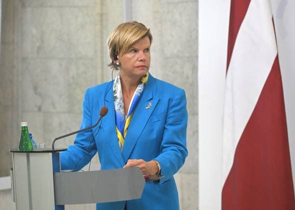 Minister of Foreign Affairs of the Republic of Latvia Baiba Braze, who is in Kyiv on a two-day visit, attends a joint news conference with Acting Minister of Foreign Affairs of Ukraine Andrii Sybiha following their negotiations, Kyiv, Ukraine, August 5, 2026. During the meeting, the sides discussed military support, Ukraine’s European integration, the expansion of logistical routes, and holding the Russian Federation accountable for war crimes. (Photo by Yevhen Kotenko Ukrinform) News conference of Ukrainian, Latvian FMs in Kyiv Copyright: xYevhenxKotenkox