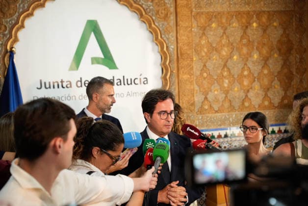 Inauguration of the Regional Delegates of the Andalusian Regional Government in the Province of Almería The provincial delegate of the Andalusian Regional Government in Almería, Francisco Góngora, speaks to the media before presiding over the swearing-in ceremony for the regional government’s territorial delegates in Almería August 10, 2028, in Almería, Andalusia, Spain August 10, 2026, Marian Leó, Almería, Andalusia, Spain Almería, Andalusia, Spain Spain Copyright: xMarianxLeonx 7708507