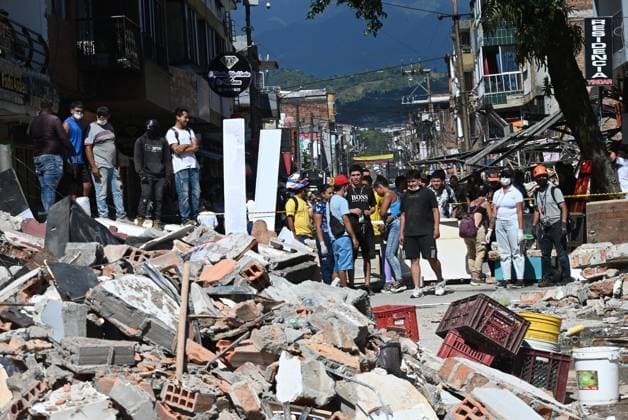 111 killed, 87 injured as magnitude 7.4 earthquake strikes Colombia PEREIRA, COLOMBIA - AUGUST 10: Residents and rescue workers carry out search, rescue and evacuation operations after a powerful earthquake struck Colombia, killing at least 18 people and causing widespread damage in Pereira, on August 10, 2026 in Pereira, Colombia. Preliminary reports indicate that several structures collapsed, buildings and roads were damaged, and some public services were temporarily disrupted. Hospitals activated emergency plans to treat the injured, while technical teams began assessing damaged buildings as authorities warned residents to avoid unsafe structures and remain alert for aftershocks. Alexis Munera Anadolu Pereira Colombia. Editorial use on Copyright: x2026xAnadoluxAlexisxMunerax