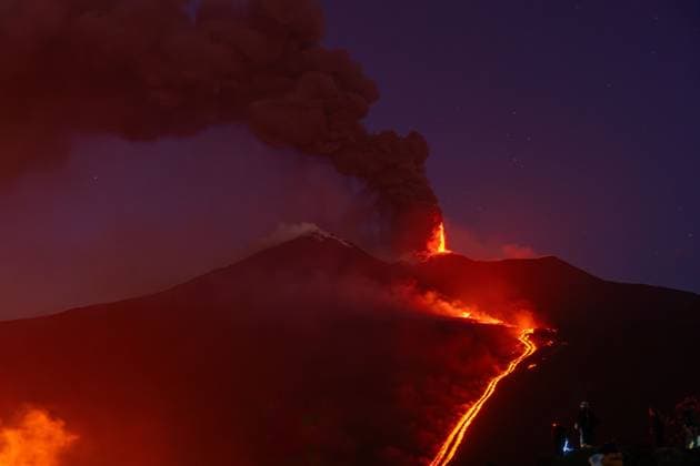 August 11, 2026, Catania, Italy: CATANIA, ITALY †AUGUST 11, 2026: A new eruptive vent has opened in the Valle del Bove on Mount Etna at an elevation of about 1,900 meters, amid renewed volcanic activity that has produced ash and disrupted air travel in eastern Sicily. Catania Airport, one of Italy s busiest airports, has faced repeated flight restrictions and cancellations in recent days because of volcanic ash, while the ash cloud has also affected flights to and from neighboring Malta. Catania Italy - ZUMAq101 20260811_zna_q101_132 Copyright: xTommasoxSfregolax