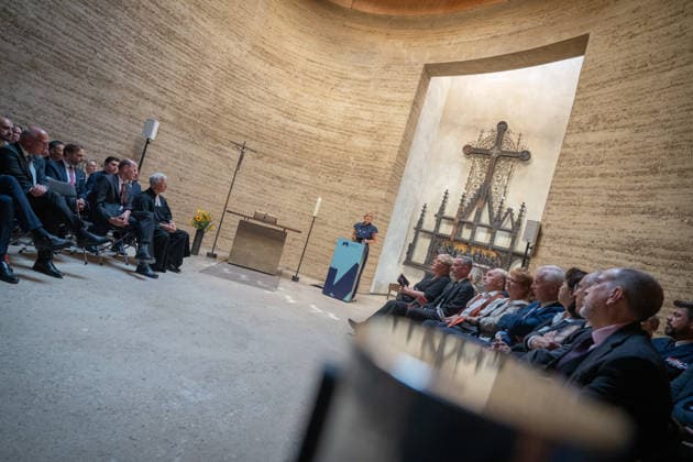Julia Klöckner, President of the German Bundestag, delivers a commemorative speech in the presence of, among others, Wolfram Weimer, Kai Wegner, Axel, and Thomas Jeutner. 65th anniversary of the construction of the Berlin Wall. Commemoration ceremony on August 13, 2026, at the Chapel of Reconciliation, Berlin Wall Memorial, Berlin, Germany. Berlin Wall Memorial, Ka
