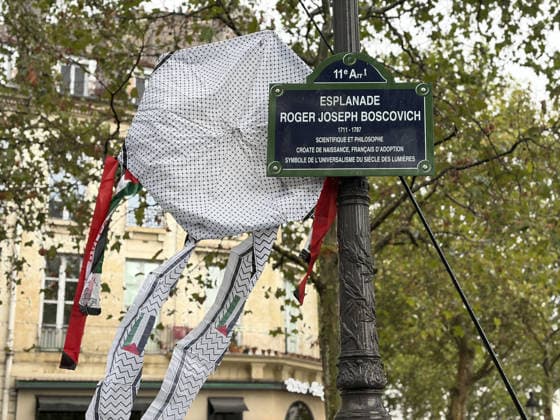 Pro-Palestinian demonstrators march through rain in Paris holding olive branches and kites PARIS, FRANCE - AUGUST 29: Demonstrators hold olive branches and kites while marching through heavy rain near Place de la Bastille in central Paris, France, on August 29, 2026. Gathering despite inclement weather, pro-Palestinian activists paraded toward the historic Fontaine des Innocents, displaying olive branches as symbols of peace and flying kites to draw international attention to the humanitarian crisis in Gaza while demanding an immediate ceasefire and the lifting of blockades. Esra Taskin Anadolu Paris France. Editorial use only. Please get in touch for any other usage. Copyright: x2026xAnadoluxEsraxTaskinx