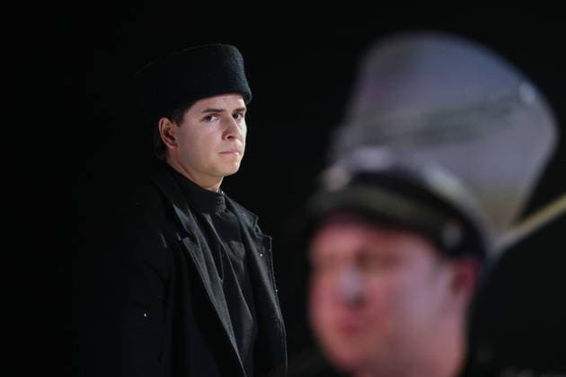 RUSSIA, MOSCOW - SEPTEMBER 2, 2026: Actor Alexander Porshin as Alesha Karamazov in a scene from the Moscow Chekhov Art Theater production Kolya Krasotkin by Maxim Melamedov, based on Fyodor Dostoyevsky™s novel The Brothers Karamazov Moscow Russia - ZUMAt113 20260902_zaa_t113_794 Copyright: xAlexanderxShcherbakx