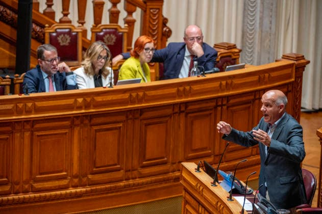 September 8, 2026, Lisbon, Lisbon, Portugal: PAULO RAIMUNDO general secretary of the Communist Party speaks during the parliamentary debate on a motion of censure against the government presented by the Chega party at the Assembleia da Republica (Portuguese Parliament) in Lisbon. Lisbon Portugal - ZUMAr238 20260908_zip_r238_039 Copyright: xRicardoxRochax