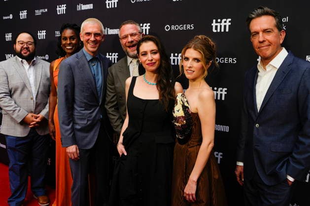 September 12, 2026, Toronto, On, CAN: From Left to Right - Zach Cherry, Issa Rae, Dan Stevens, Seth Rogen, Lauren Miller Rogen, Anna Kendrick and Ed Helms pose for a photo as they arrive on the red carpet to promote the film Babies at the Toronto International Film Festival, in Toronto, on Saturday, Sept. 12, 2026. Toronto CAN - ZUMAc35_ 20260912_zaf_c35_168 Copyright: xChrisxYoungx