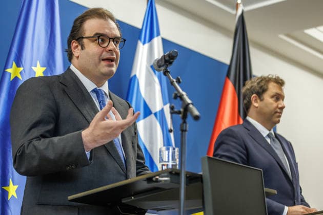 Lars Klingbeil (SPD), Federal Minister of Finance, during a press statement with Eurogroup President Kyriakos Pierrakakis Lars Klingbeil (SPD), Federal Minister of Finance, during a press conference with Eurogroup President Kyriakos Pierrakakis at the Ministry of Finance on September 15, 2026, in Berlin, Berlin, Berlin, Germany, Ministry of Finance