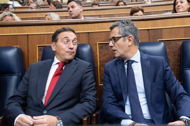 The Government Once Again Faces Questions from Congress Regarding the Crisis in Ceuta The Minister of Foreign Affairs, European Union and Cooperation, José Manuel Albares i, and the Minister of the Presidency, Justice, and Relations with Parliament, Félix Bolanos d, during a question-and-answer session with the government in the Congress of Deputies on September 16, 2026, in Madrid, Spain. The migration crisis that Ceuta has been experiencing since last July is once again the focus of the opposition’s questions to the government during the question period, with inquiries such as what the plans are for the autonomous city or whether the executive branch believes that Spain’s international image has been tarnished by the irregular entry of m Copyright: xJesusxHellinx 7778273