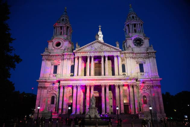 Mykola Kabluka s The Point of Unity unveiled as part of The Design Festival 2026 at St. Paul s Cathedral, London, UK - 16 September, 2026 A general view of Soul - an audiovisual artwork projected across the facade of St. Paul s Cathedral, London, England, UK on Wednesday 16 September, 2026 as part of the Design Festival 2026., Credit:Justin Ng Avalon UK, England, London, St. Paul s Cathedral Copyright: xJustinxNgx xAvalonx 1135415569