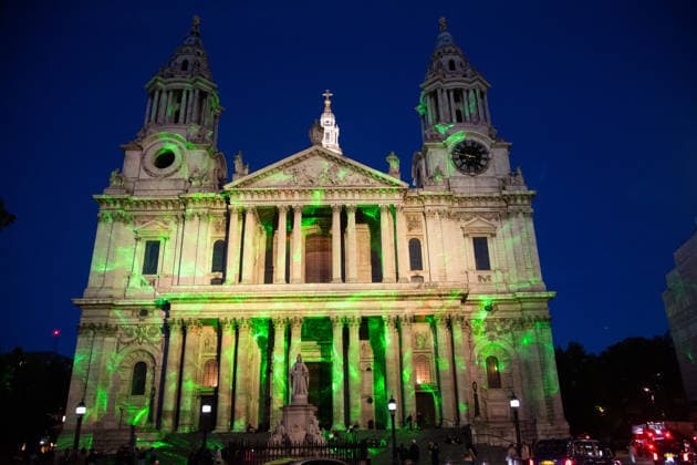 Mykola Kabluka s The Point of Unity unveiled as part of The Design Festival 2026 at St. Paul s Cathedral, London, UK - 16 September, 2026 A general view of Soul - an audiovisual artwork projected across the facade of St. Paul s Cathedral, London, England, UK on Wednesday 16 September, 2026 as part of the Design Festival 2026., Credit:Justin Ng Avalon UK, England, London, St. Paul s Cathedral Copyright: xJustinxNgx xAvalonx 1135415573