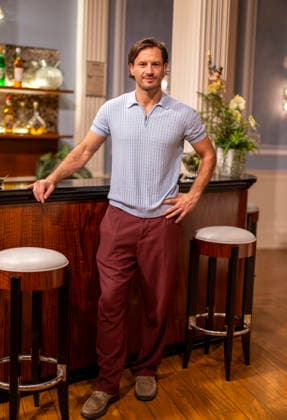 September 16, 2026, ARD telenovela *STURM DER LIEBE* (Storm of Love), photo shoot for Season 23 on the film set in Munich, at Bavaria Film in Geiselgasteig, in the studio set of the fictional Hotel Fürstenhof. The new season premieres on November 4, 2026. Actor Jaime Ferkic, who plays Massimo Foghetti, on the set of the series on September 16, 2026, ARD series *Stu