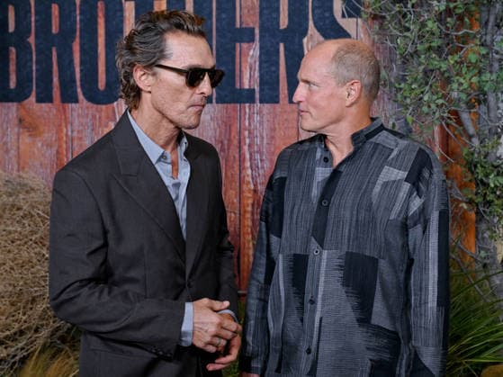 September 17, 2026, Westwood, California, USA: American actor MATTHEW, MCCONAUGHEY, 56, wearing Prada, and American actor WOODY HARRELSON, 65, attend Apple TVâ€⠢s â€oeBrothers†Premiere. Westwood USA - ZUMAb173 20260917_aap_b173_027 Copyright: xBillyxBennightx