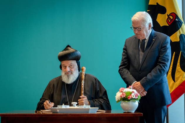 Ignatius Aphrem II, Patriarch of the Syriac Orthodox Church, Federal President Frank-Walter Steinmeier, Berlin, Official Residence at Spreebogen, Federal President Frank-Walter Steinmeier, Ignatius Aphrem II, Patriarch of the Syriac Orthodox Church of Antioch, Berlin, Berlin, GER