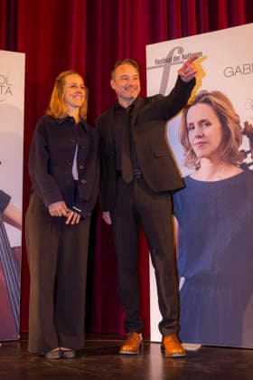 September 26, 2026, International Classical Music Festival Festival of Nations 2026, at the Kurhaus in Bad Wörishofen, Unterallgäu; following the opening concert by cellist Sol Gabetta, a photo opportunity with Mayor Daniel Pflügl, Bad Wörishofen, September 26, 2026, Bad Wörishofen Classical Music Festival, September 26, 2026; Bad Wörishofen Classical Music Festival