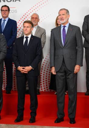 State Visit to Spain of French Presidential Couple - Economic Forum French President Emmanuel Macron and Spanish King Felipe VI during an Economic Forum at Spanish Economy Ministry in Madrid, Spain on September 30 2026. French Presidential couple pays a two-day state visit to Spain. Photo by Eliot Blondet ABACAPRESS.COM Paris France Copyright: xBlondetxEliot ABACAx