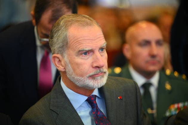 State Visit to Spain of French Presidential Couple - Economic Forum Spanish King Felipe VI during an Economic Forum at Spanish Economy Ministry in Madrid, Spain on September 30 2026. French Presidential couple pays a two-day state visit to Spain. Photo by Eliot Blondet ABACAPRESS.COM Paris France Copyright: xBlondetxEliot ABACAx