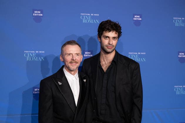 8th Cineroman Festival - Only What We Carry Red Carpet - Nice Simon Pegg and Liam Hellmann attend the red carpet for Jamie Adams s film Only what we carry at the Cineroman festival, dedicated exclusively to films adapted from literary work, in Pathe Gare du Sud in Nice, France, on September 30, 2026. Photo by Laurent Coust ABACAPRESS.COM Nice France Copyright: xCoustxLaurent ABACAx