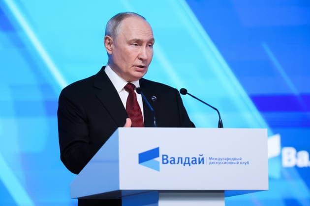 RUSSIA, MOSCOW REGION - OCTOBER 1, 2026: Russia s President Vladimir Putin speaks during a plenary session titled Responsibility for the Future: Limits of the Possible or Possibilities Without Limit? at the 23th annual meeting of the Valdai Discussion Club in Istra Russia - ZUMAt113 20261001_zaa_t113_317 Copyright: xAlexanderxShcherbakx