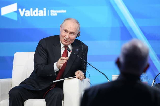 RUSSIA, MOSCOW REGION - OCTOBER 1, 2026: Russia s President Vladimir Putin speaks during a plenary session titled Responsibility for the Future: Limits of the Possible or Possibilities Without Limit? at the 23th annual meeting of the Valdai Discussion Club in Istra Russia - ZUMAt113 20261001_zaa_t113_397 Copyright: xAlexanderxKazakovx