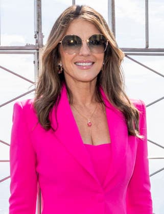 October 1, 2026, New York, New York, USA: ELIZABETH HURLEY visits the Empire State Building in New York to honor Breast Cancer Awareness Month and the Breast Cancer Campaign with The Estee Lauder Company. 1 October 2026 New York USA - ZUMAa265 20261001_zep_a265_058 Copyright: xEricxAcquayex