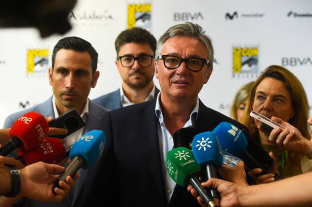 Manuel Gavira Visits the Second Edition of San Diego Comic Con in Málaga The Second Vice President of the Regional Government and Minister of Tourism, Justice, Deregulation, and Local Administration, Manuel Gavira, speaks with the media during his visit to the second edition of San Diego Comic Con On October 2, 2026, in Málaga, Andalusia, Spain The Second Vice President of the Regional Government and Regional Minister of Tourism, Justice, Deregulation, and Local Administration, Manuel Gavira, visited the second edition of San Diego Comic Con Málaga at the Palacio de Ferias y Congresos, where he toured various areas of the convention and met with Andalusian small and medium-sized enterprises (SMEs) from the audiovisual and tourism sectors. Copyright: xÃlexxZeax 7815045