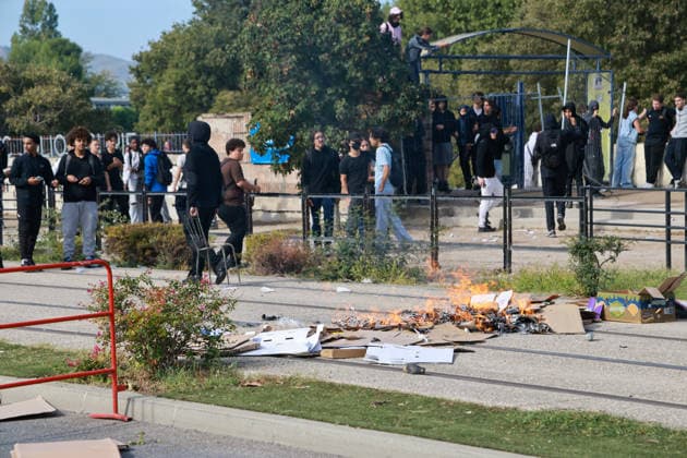 Blockade of the Joliot Curie Sixth Form College in Aubagne by pupils on 2 October 2026 - 02 11 2026 - France Bouches-du-Rhone Marseille - SylvainxRostaingx xLexPictorium LePictorium_0341587