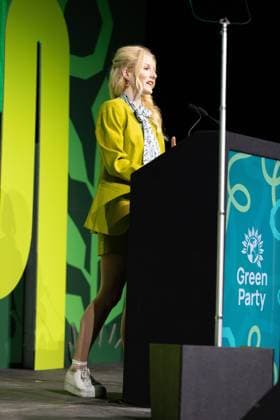 October 2, 2026, Brighton, United Kingdom: Green Party MP for Gorton and Denton, Hannah Spencer speaks to party members on day one at the Green Party Conference in Brighton.The Green Party hold their annual Party Conference in Brighton Brighton United Kingdom - ZUMAs197 20261002_aaa_s197_166 Copyright: xPhilxLewisx