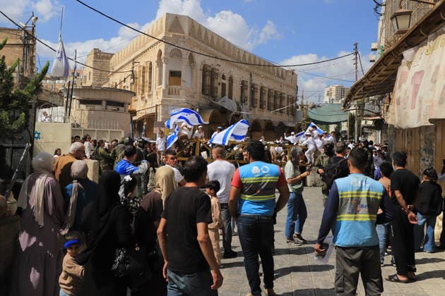 Israeli forces raid Hebron on Sukkot holiday HEBRON, WEST BANK, PALESTINE - OCTOBER 03: Israeli soldiers restrict the movement of Palestinians and take security measures as they raid the Old Town on the occasion of Sukkot feast in Hebron, West Bank, Palestine on October 03, 2026. Amer Shallodi Anadolu Hebron West Bank. Editorial use only. Please get in touch for any other usage. Copyright: x2026xAnadoluxAmerxShallodix