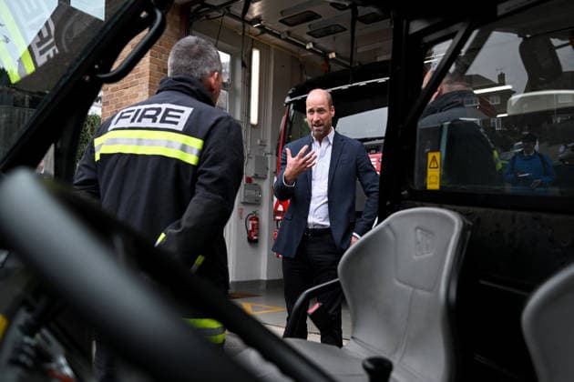 The Prince Of Wales Visits Ilminster ILMINSTER, ENGLAND - OCTOBER 06: Prince William, Prince of Wales speaks with members of the Devon and Somerset Fire and Rescue Service during his visit to Ilminster Fire Station on October 06, 2026 in Ilminster, England. The Prince of Wales visited Ilminster in Somerset to learn about communities growing their resilience to wild fires, flood and challenges caused by extreme weather and global warming., Credit:Finnbarr Webster PA ROTA - B68 Avalon United Kingdom, England, Ilminster Copyright: xFinnbarrxWebsterx xPAxROTAx-xB68x xAvalonx 1141004221