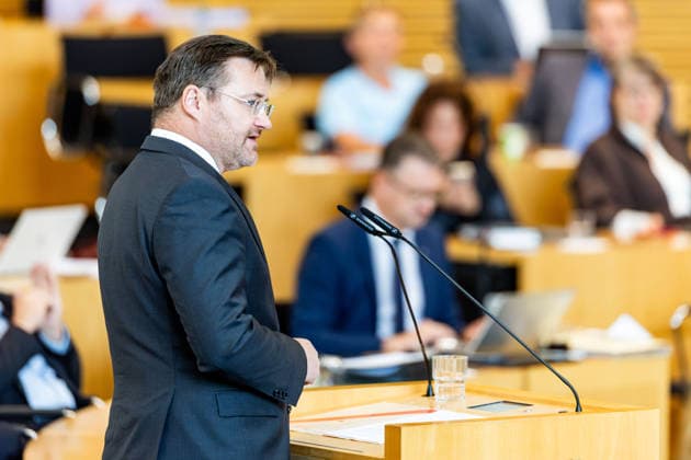 October 8, 2026, GER, Politics News, 8th Legislative Session, 57th Plenary Session in the Plenary Hall of the Thuringian State Parliament, Stefan Schard (CDU), 99096 Erfurt, Thuringian State Parliament, Thuringia, Germany