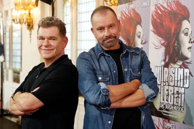 Press conference for the musical Wir sind am Leben at the Stage Theatre des Westens in Berlin