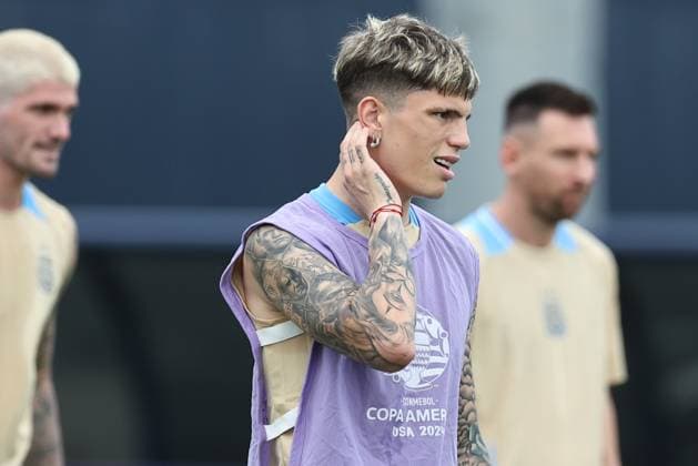 Argentina s forward Lionel Messi takes part in a training session ahead the match against Colombia for the Copa America USA 2024 final match, at Florida International University FIU , Miami, on July 13, 2024 MIAMI UNITED STATES Copyright: xALEJANDROxPAGNIx