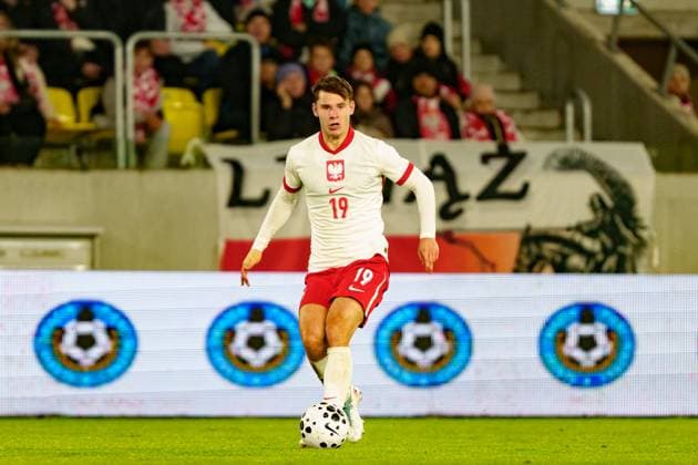 Marcel Krajewski seen during U21, U 21 2027 EURO Qualifying, EM, Europameisterschaft game between national teams of Poland and Montenegro (Kazimierz Koper Ball Raw Images) Katowice Arena Katowice Poland Copyright: xKazimierzxKoperx kazimierzkoper_poland_montenegro_u21_2526-127