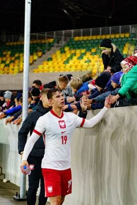 Marcel Krajewski seen during U21, U 21 2027 EURO Qualifying, EM, Europameisterschaft game between national teams of Poland and Montenegro (Kazimierz Koper Ball Raw Images) Katowice Arena Katowice Poland Copyright: xKazimierzxKoperx kazimierzkoper_poland_montenegro_u21_2526-196