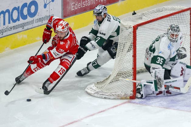 Sahnpark Crimmitschau 16 01 2026 Saison 2025 26 Eishockey 2 Bundesliga Hauptrunde Kunsteisstadion Heimspiel 35 Spieltag Eispiraten Eispiraten Bietigheim Steelers Maxim Trà panier EPC rot Marek Racuk SCB und Torhüter Olafr Schmidt SCB Crimmitschau Sachsen Germany