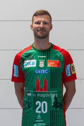 July 20, 2026, xtgx, Handball, Opel HBL, SC Magdeburg Media Day, from left: Philipp Weber, Magdeburg, 20 Portrait, Portrait, Single Image, Magdeburg