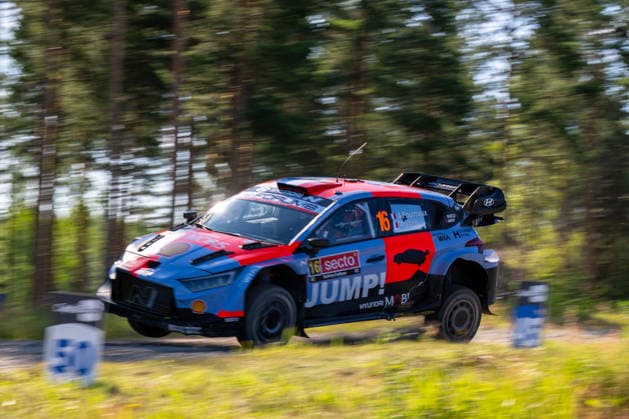 IPA87110692 - Adrien Fourmaux (FRA) and Alexandre Coria (FRA) in a Hyundai i20 N Rally1 from the Hyundai Shell Mobis World Rally Team in action during the FIA WRC, Motorsport Rallye, WM SECTO RALLY FINLAND in Jyväskylä, Finland, July 30–August 2, 2026. Copyright: xFedericoxManoni IPAxSportx xx 87110692