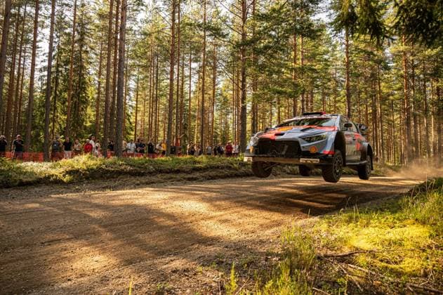 IPA87163975 - Adrien Fourmaux (FRA) and Alexandre Coria (FRA) in a Hyundai i20 N Rally1 from the Hyundai Shell Mobis World Rally Team in action during the FIA WRC, Motorsport Rallye, WM SECTO RALLY FINLAND in Jyväskylä, Finland, July 30–August 2, 2026. Copyright: xFedericoxManoni IPAxSportx xx 87163975