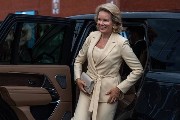 Queen Mathilde of Belgium pictured during the 50th edition of the Memorial Van Damme Diamond League athletics event in Brussels, Friday 4 September 2026. EMILExWINDAL x185252471x