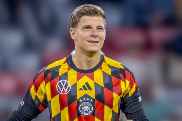 Munich, Germany October 1, 2026 UEFA Nations League 2026–2027 League Phase Group A2 Match 3 Germany vs. Serbia Pictured: Goalkeeper Finn Dahmen (GER) warming up DFB and DFL regulations prohibit any use of photographs as image sequences and or quasi-video Allianz Arena Bayern Copyright: xFotostandx xSchäferx