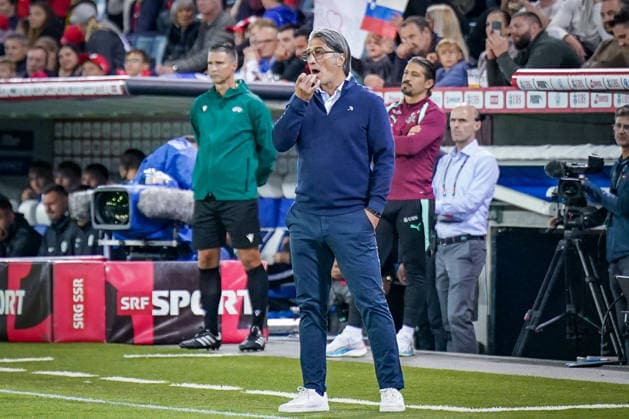 Soccer: UEFA Nations League 2026–2027, Matchday 3: Switzerland vs. Slovenia at Thermoplan Arena Lucerne; Murat Yakin, Switzerland’s coach—gestures, body language, emotion Copyright: xJOERANxSTEINSIEKx