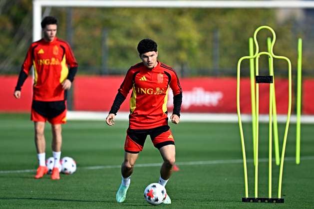 France v Belgium - UEFA Nations League 2026 Media Activities 04 10 2026 TUBIZE, BELGIUM - OCTOBER 04 : Sabbe Kyriani defender of Belgium pictured during a training session ahead of the UEFA Nations League tournament league phase matchday 4 group A1 match between France and Belgium on October 4, 2026 in Tubize, Belgium, 04 10 2026 Tubize Belgium Copyright: xTomasxSiskx