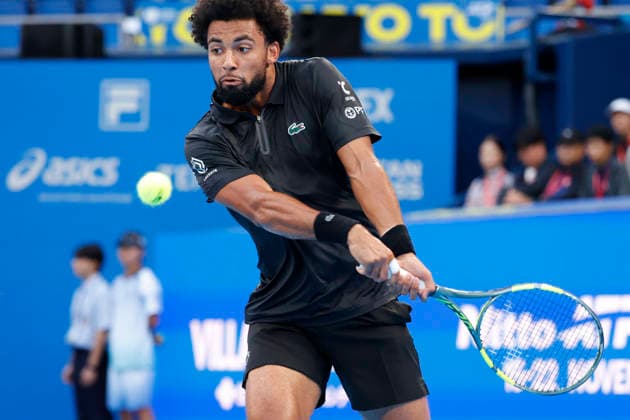 October 4, 2026, Tokyo, Japan: Arthur Fils (France) returns a shot against Valentin Vacherot (Monaco) during their quarterfinal match at the Kinoshita Group Japan Open Tennis Championships at Ariake Colosseum in Tokyo. The tournament runs from September 29 to October 6. Vacherot won 7-5, 4-6, 6-4. Tennis 2026: Valentin Vacherot Battles Arthur Fils In Japan Open - ZUMAm191 20261004_aap_m191_124 Copyright: xRodrigoxReyesxMarinx