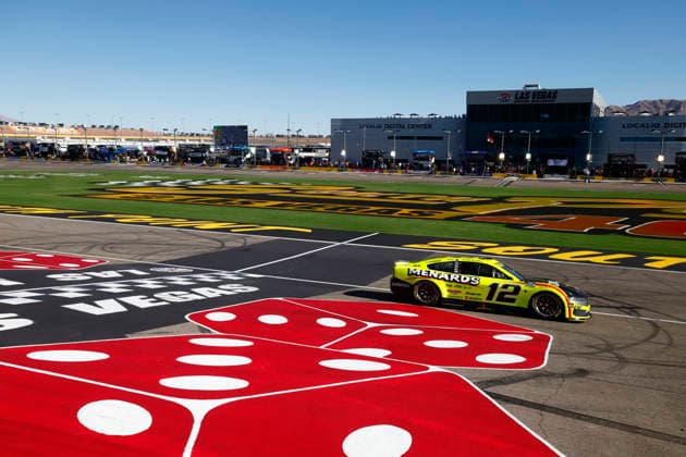 LAS VEGAS, CA - OCTOBER 04: Ryan Blaney ( 12 Team Penske Menards Duracell Ford) during the South Point 400 NASCAR, Motorsport, USA Cup Series Chase playoff race on October 4, 2026 at Las Vegas Motor Speedway in Las Vegas, NV. (Photo by Jeff Speer LVMS Icon Sportswire) AUTO: OCT 04 NASCAR Cup Series Playoffs South Point 400 EDITORIAL USE ONLY Icon26100416810