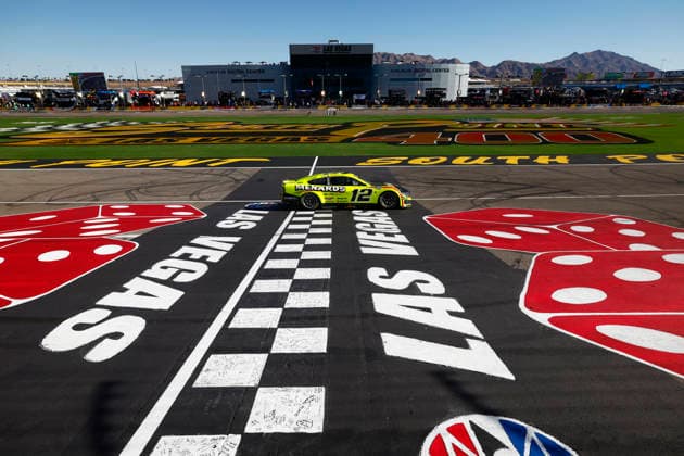 LAS VEGAS, CA - OCTOBER 04: Ryan Blaney ( 12 Team Penske Menards Duracell Ford) during the South Point 400 NASCAR, Motorsport, USA Cup Series Chase playoff race on October 4, 2026 at Las Vegas Motor Speedway in Las Vegas, NV. (Photo by Jeff Speer LVMS Icon Sportswire) AUTO: OCT 04 NASCAR Cup Series Playoffs South Point 400 EDITORIAL USE ONLY Icon26100416904