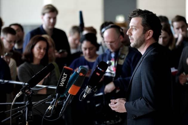 Felix Banaszak, Co-Chairman Buendnis 90 Die Gruenen, joint statement by the Federal Executive Committee and the parliamentary group of the Greens, DEU, Berlin, 10 03 2025