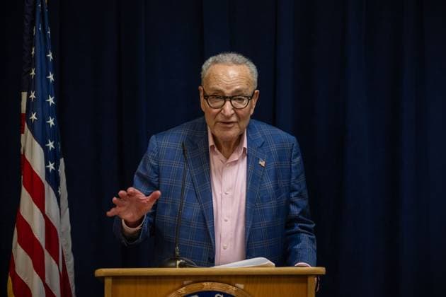 October 4, 2026, New York, New York, United States: U.S. Senator Chuck Schumer (D-NY) speaks.U.S. Senator Chuck Schumer (D-NY) calls for tighter rules and privacy safeguards around Flock Safety AI-powered license plate readers (ALPRs or LPRs), whose network has grown to more than 120,000 cameras across 49 states, according to the company, and continuously record passing vehicles movements without a warrant, probable cause, or even reasonable suspicion on October 04, 2026 in New York City. New York United States - ZUMAs197 20261004_aaa_s197_202 Copyright: xRonxAdarx